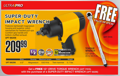 Ultra Pro Super-Duty Impact Wrench with Free Torque Wrench