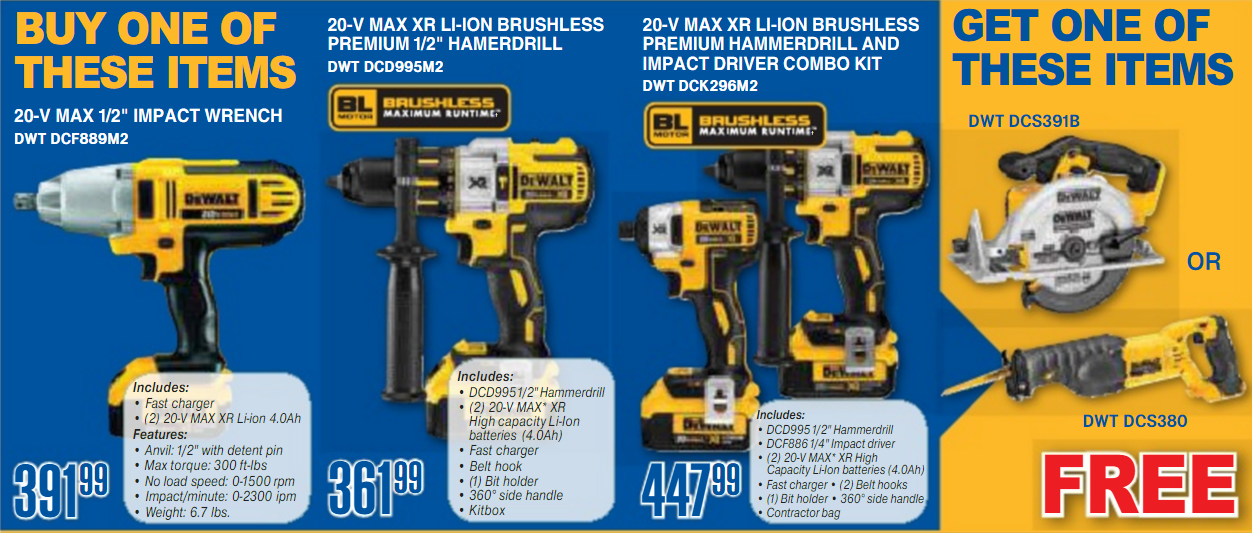 Buy One DeWalt Item Get One Free Redwater NAPA Auto Parts Store in