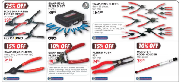 Napa External Snap Ring Pliers Set Ultra Pro 50686 Napa External Snap Ring Pliers Set Ultra Pro 50686